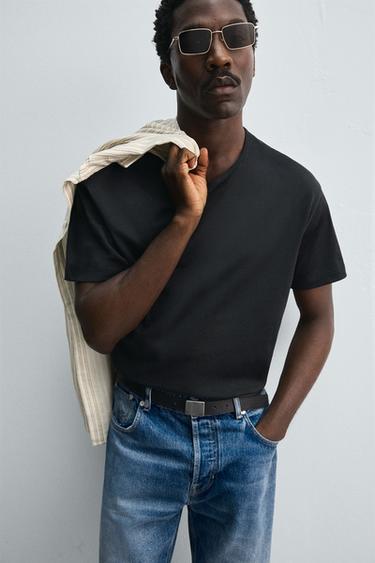 LIMITED EDITION LEATHER BELT WITH PLATE - Black by Zara - Image 1