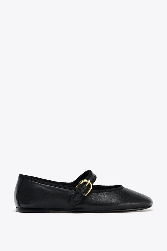 FLACHE LEDER-BALLERINA