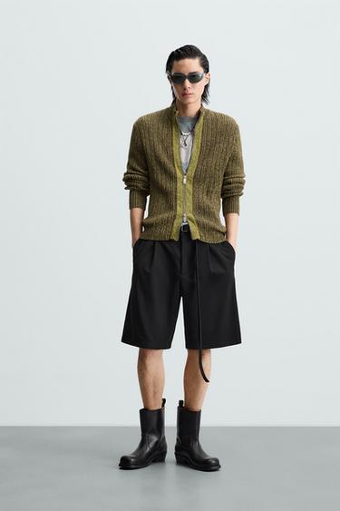 Zara ZIP CARDIGAN - Chocolate - Image 0