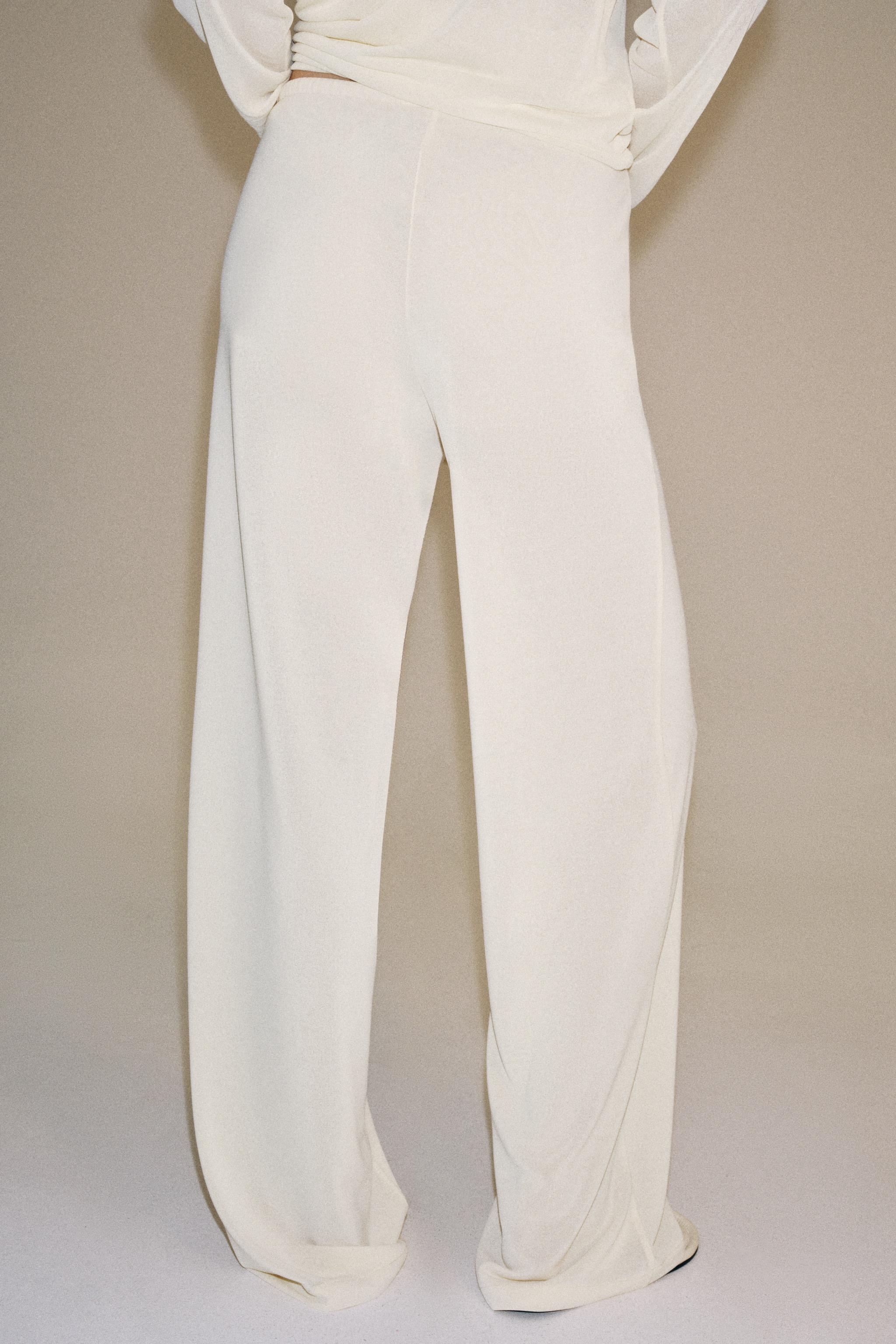 Женские брюки Zara SEMI-SHEER FLOWY PANTS — фото 4