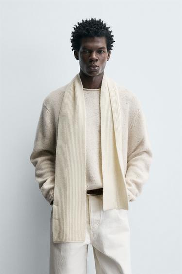 WOOL BLEND BUTTONED JUMPER - Ecru by Zara