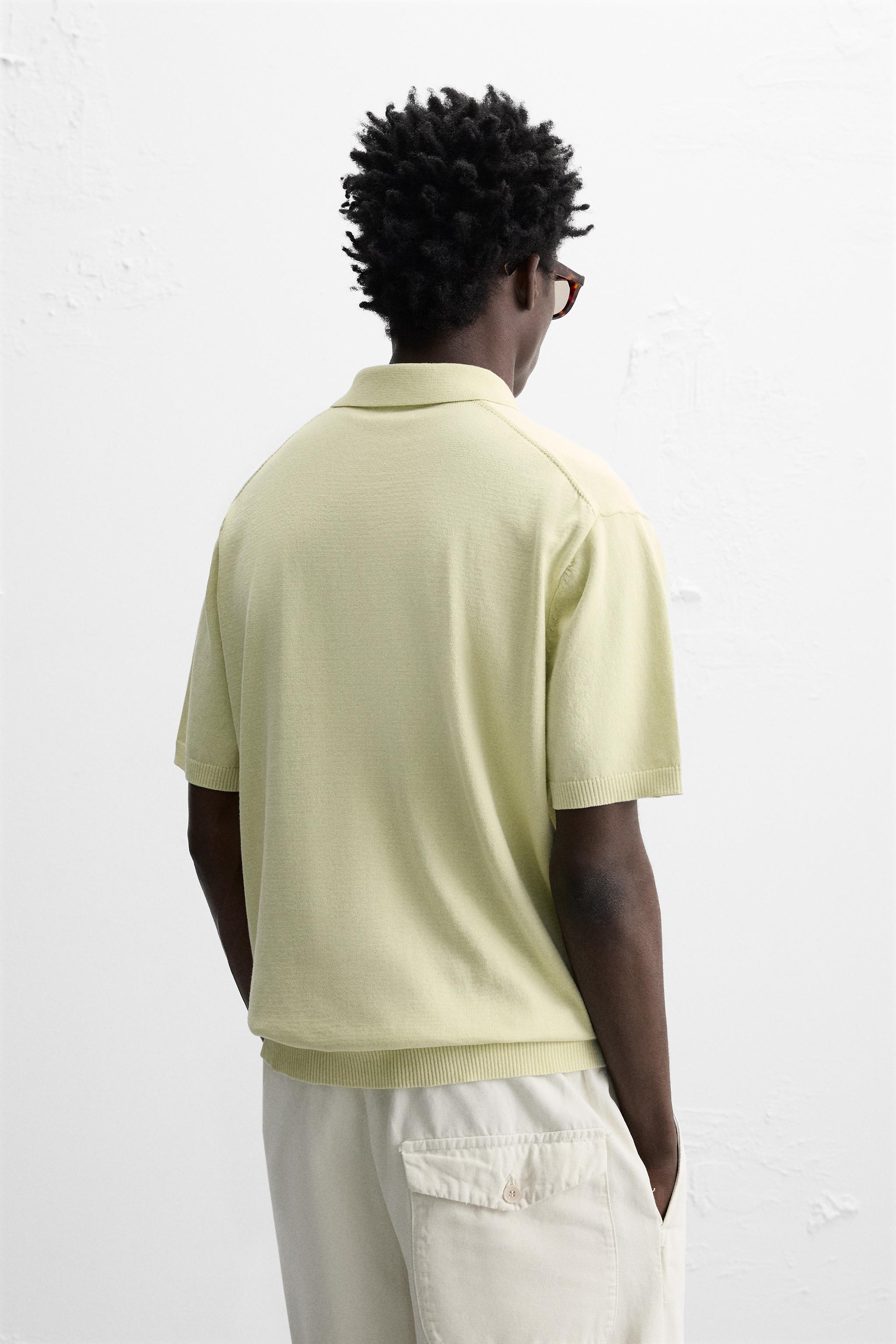 WASHED COTTON KNIT POLO SHIRT - Lime green | ZARA United States