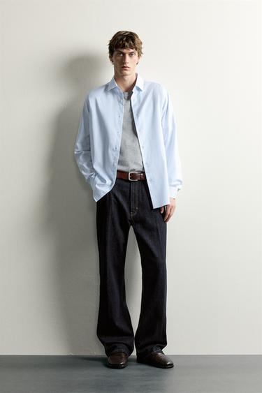 CHECK SLIM FIT SHIRT - Sky blue by Zara - Image 0