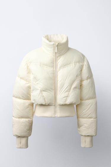 CROPPED PUFFER JACKET — White 1