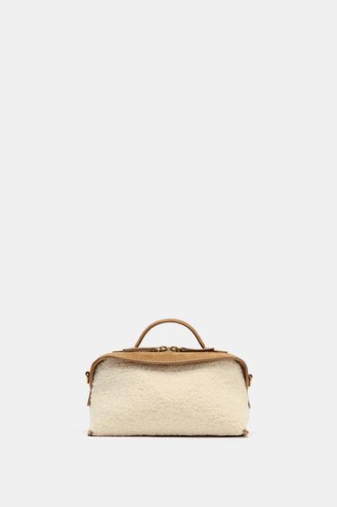 LONG FAUX SHEARLING BAG - Beige by Zara