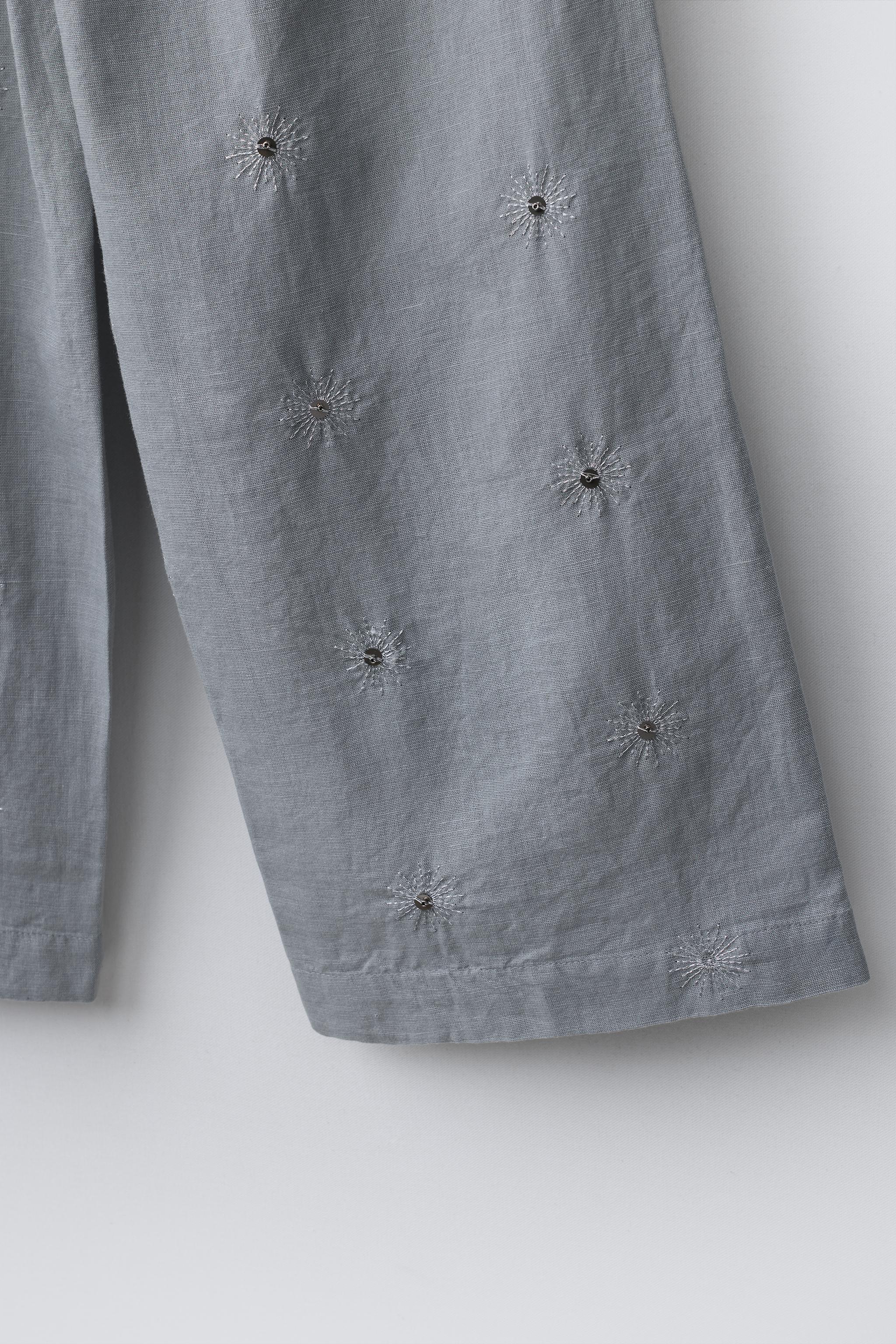 PANTALON PAILLETTES AVEC COTON ET LIN