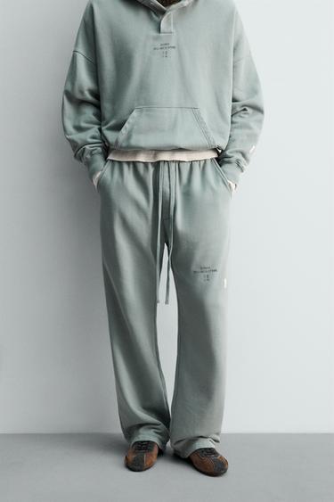 WIDE-LEG JOGGING TROUSERS X SR_A - Turquoise by Zara