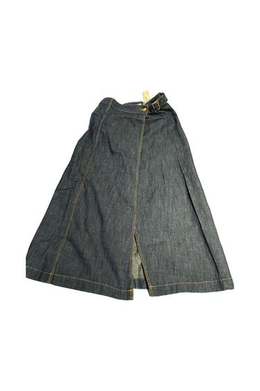 DENIM MIDI SKIRT WITH SIDE BELT