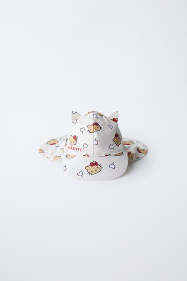 HELLO KITTY © SANRIO ネックフラップ付きスイムキャップエクリュ/ レッドZaraのHELLO KITTY © SANRIO ネックフラップ付きスイムキャップ - エクリュ/ レッド
