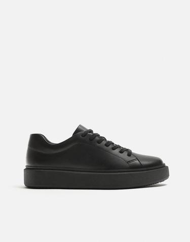 CHUNKY LEATHER SNEAKERS - Black by Zara