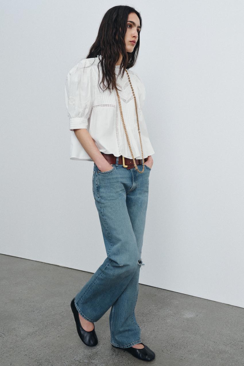 EMBROIDERED SHIRT ZW COLLECTION - Ecru