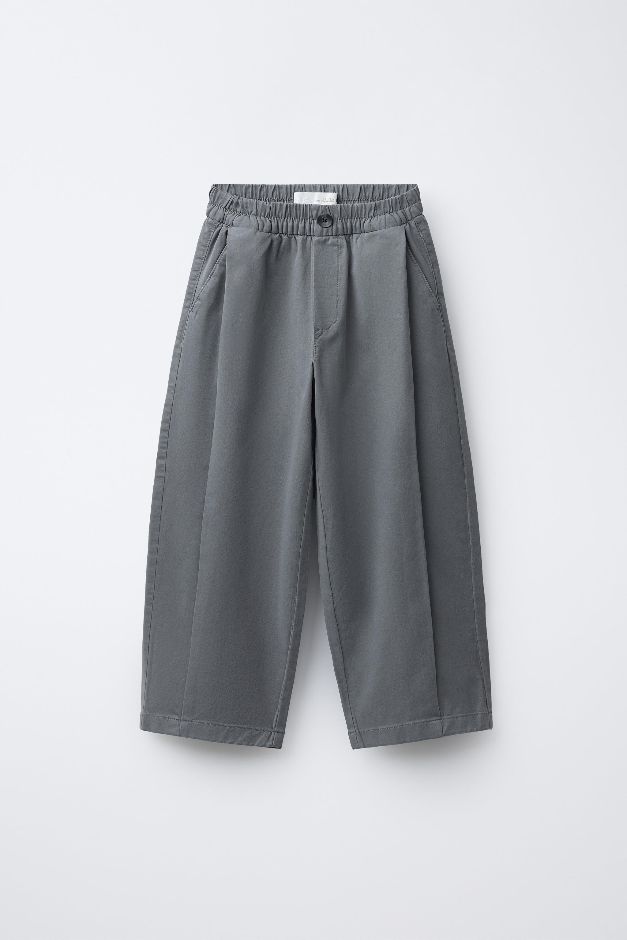 PANTALONI BALLOON CU PLIURI - Albastru șters | ZARA România