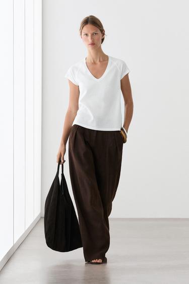 Camiseta 100% algodón mercerizado - Blanco de Zara - Imagen 0