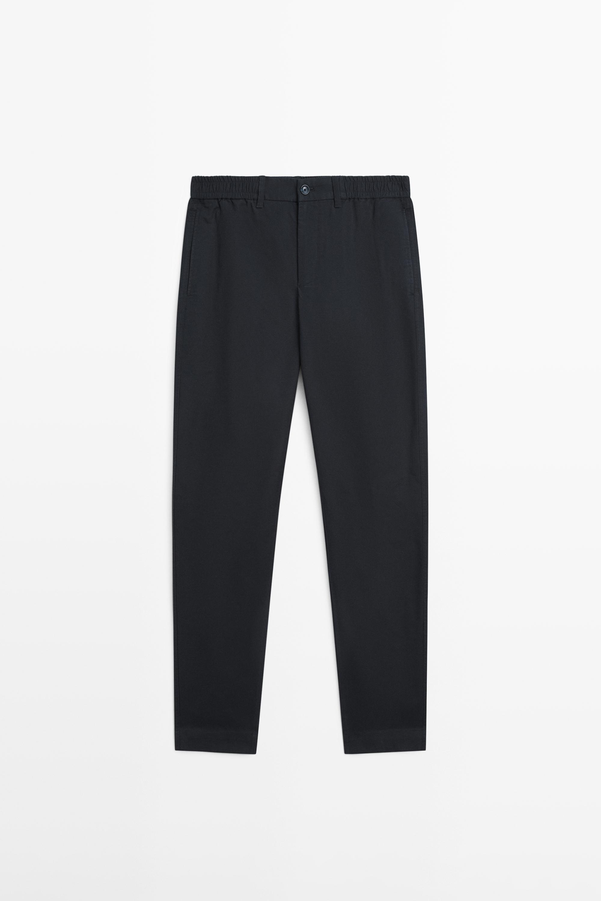 Cotton blend jogger fit trousers