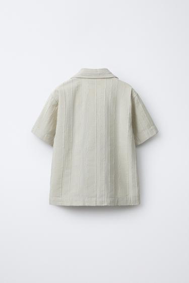CHEMISE STRUCTURÉE TEINT EN PIÈCE - Vert d'eau de Zara - Image 1