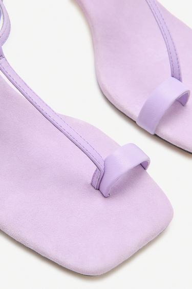 SPLIT SUEDE LIMITED EDITION SANDALS - Mauve Purple by Zara - Image 7