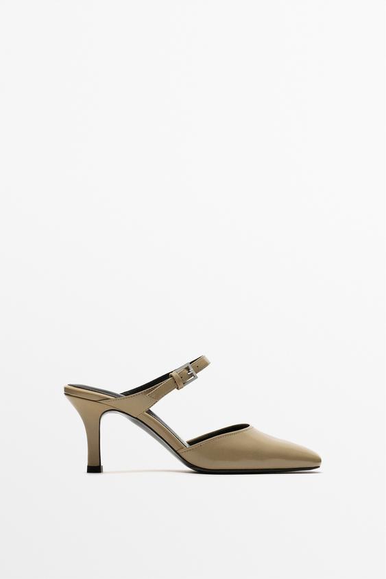 Zapato tacón destalonado - Crudo de Zara - Imagen 0