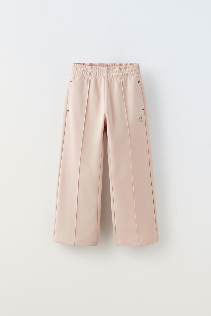 Calça Zara de Linho Rosa Claro