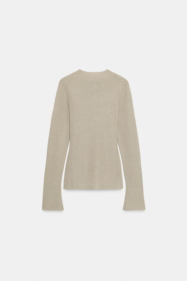 GILET EN MAILLE DRAPÉE - Sable de Zara - Image 1