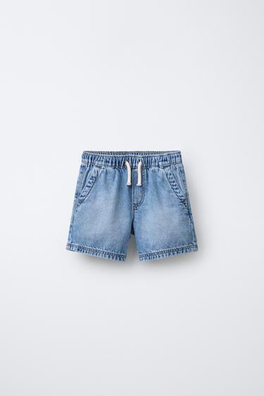 BERMUDA DENIM ETIQUETA - Azul medio de Zara