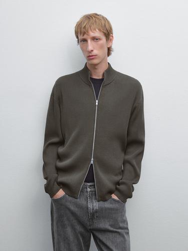 Cárdigan cremallera 100% algodón - Gris antracita de Zara