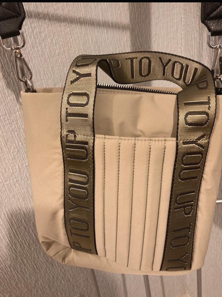 MINI NYLON TOTE BAG WITH SLOGAN DETAIL
