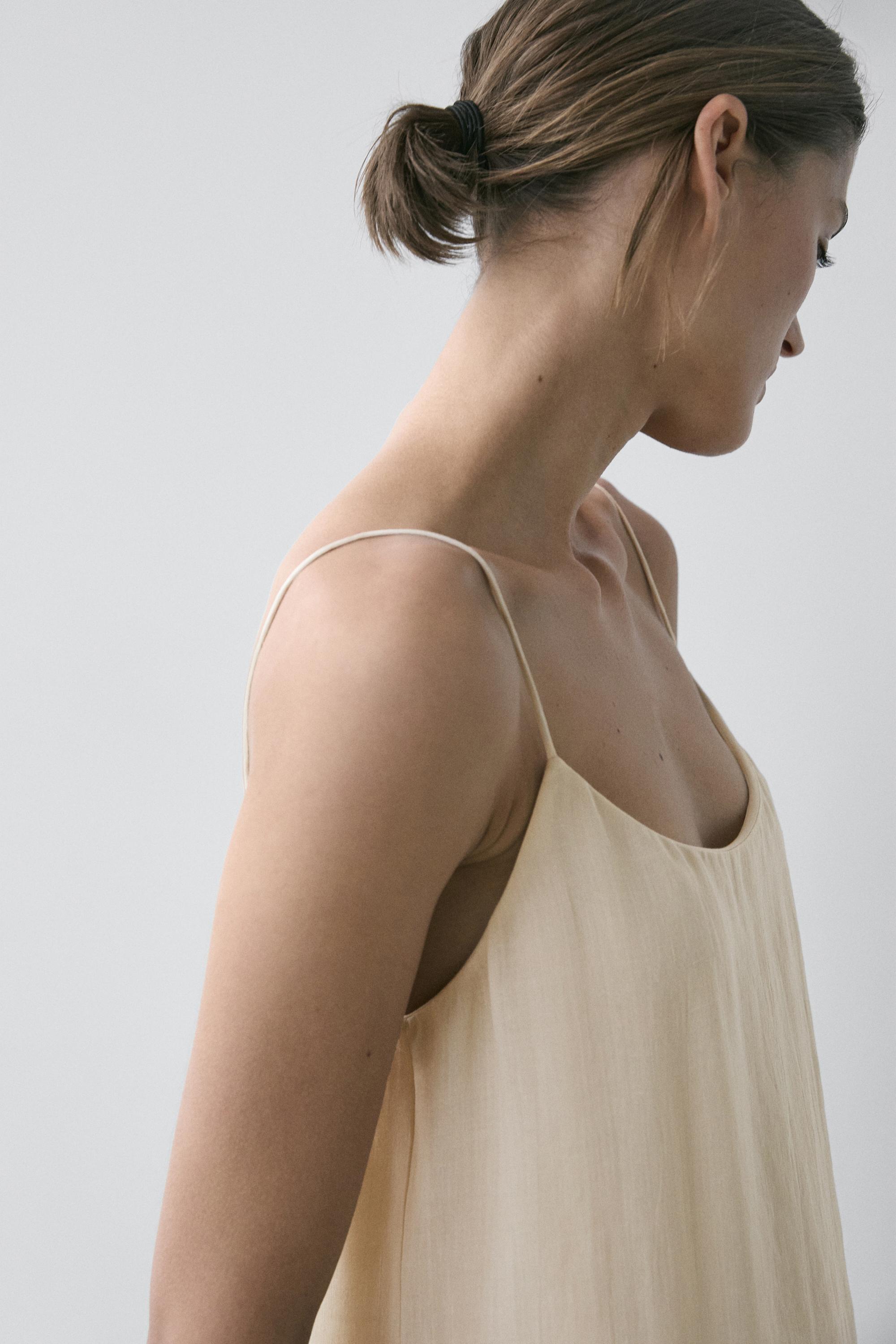 Flowing midi dress with pleated detail