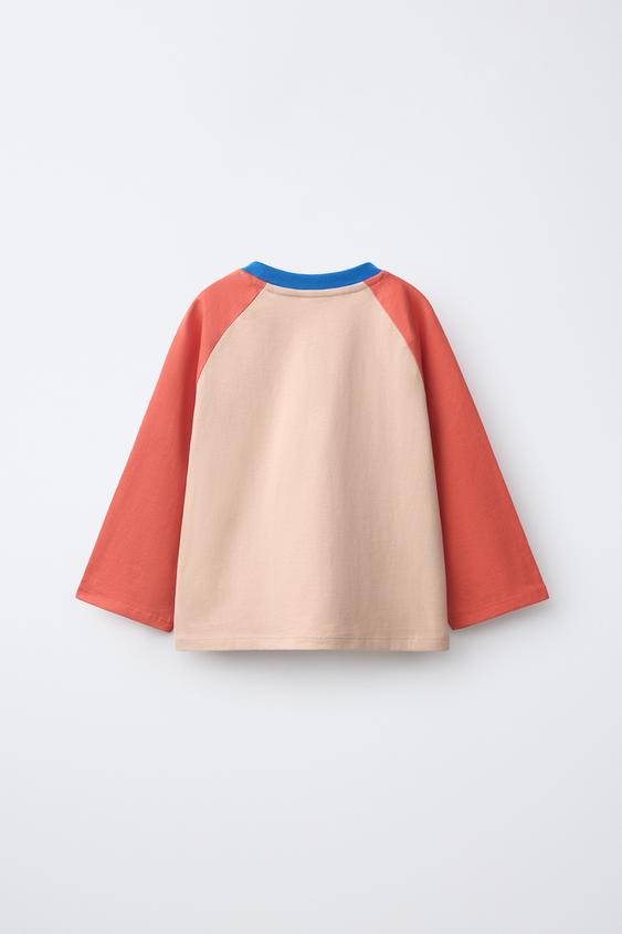 T-SHIRT À MANCHES RAGLAN MICKEY MOUSE © DISNEY - Orange vif de Zara - Image 1