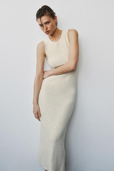 LONG RUSTIC DRESS - Ecru by Zara - Image 0