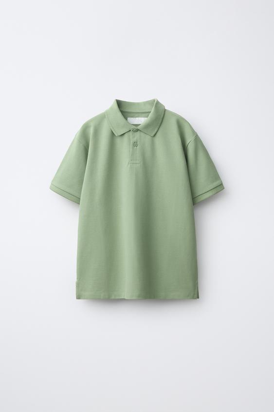 POLO BÁSICO PIQUÉ - Verde agua de Zara - Imagen 0