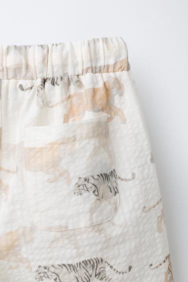 ANIMAL PRINT BERMUDA SHORTS - Light beige by Zara - Image 3