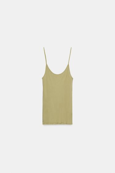 HAUT À BRETELLES SUPIMA® - Vert huile de Zara - Image 2
