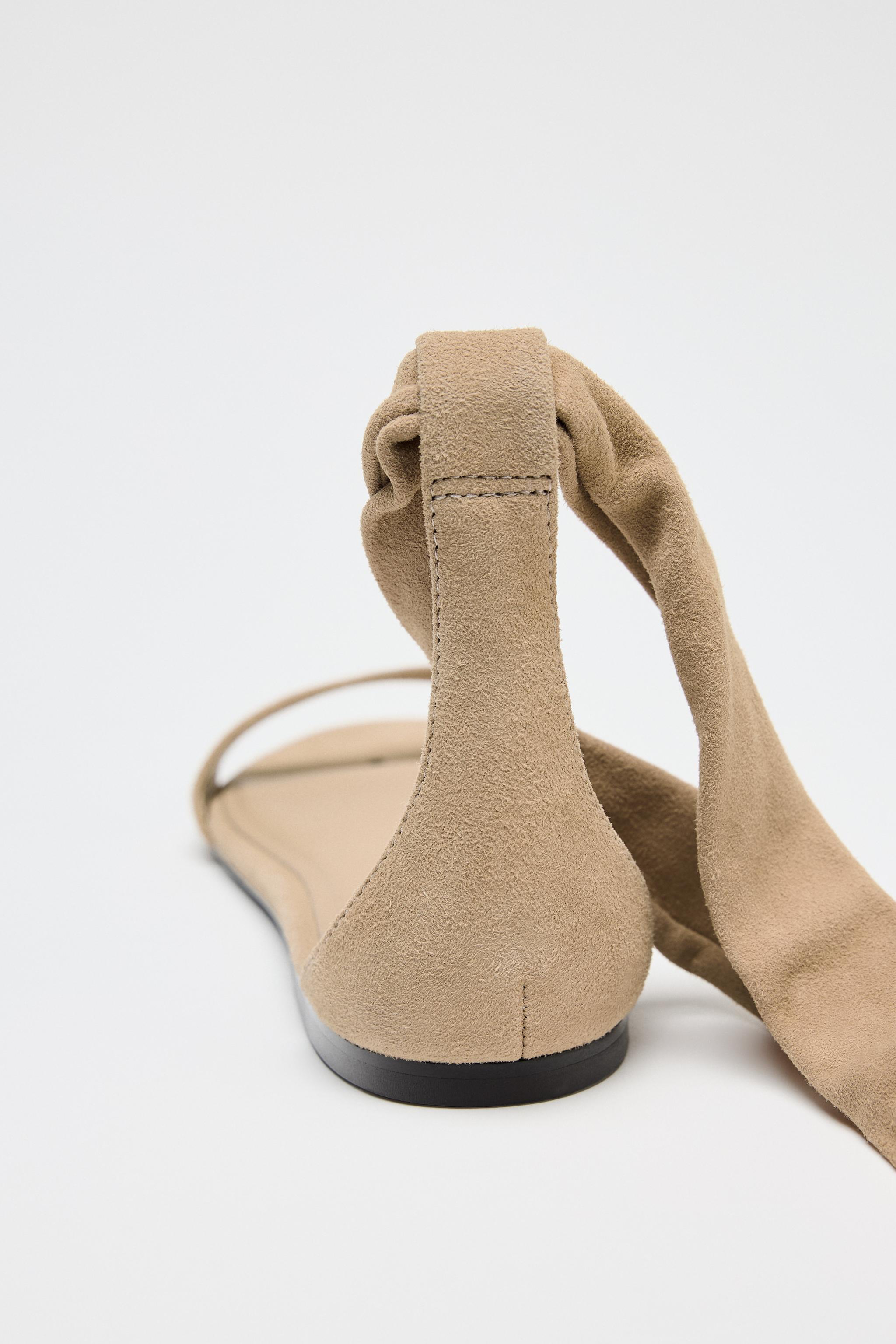 【ZARA】フラット レザー ストラッピー サンダル 3641/510/718 ZARA】フラット レザー ストラッピー サンダル 3641/510/718