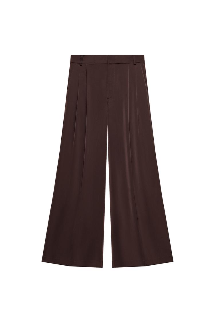 SATIN PLEATED TROUSERS