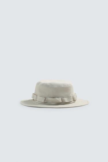 قبعة BUCKET عريضة الحواف - خَام الخاص بـ Zara