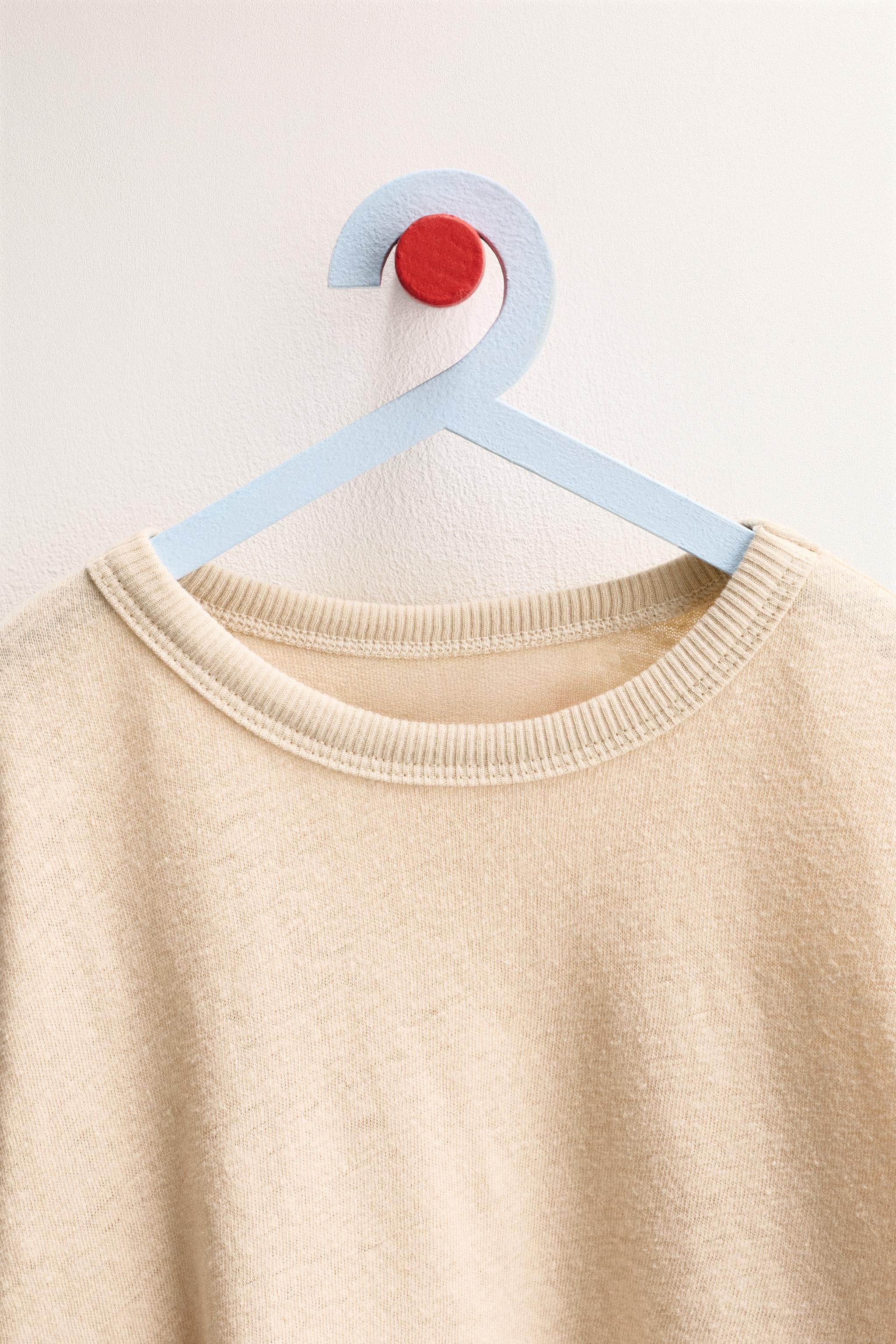 ZARA TIMELESS - T-SHIRT UNI COTON LIN