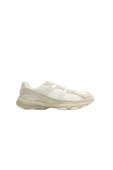 MONOCHROME LEATHER TRAINERS - White by Zara