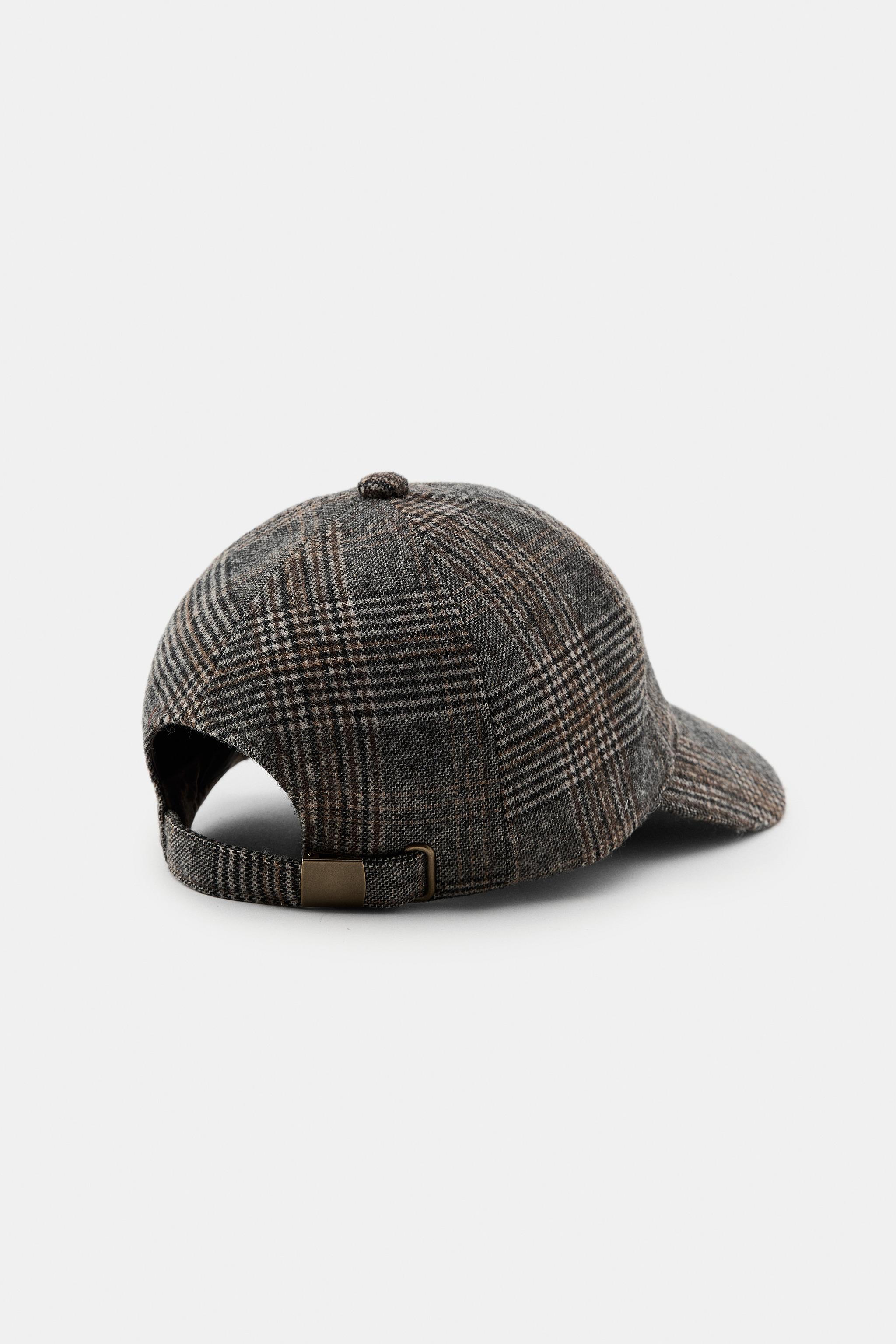 CHECK WOOL CAP - Grey | ZARA Iraq