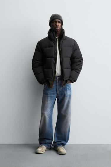 ERKIN BICIMLI PARLI JAKET - Qora Zara tomonidan