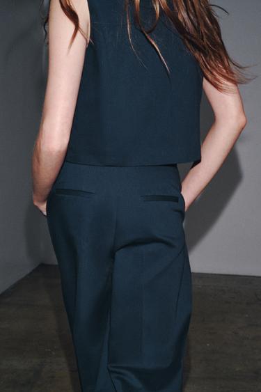 DOUBLE-BREASTED WAISTCOAT ZW COLLECTION - Navy blue by Zara - Image 2
