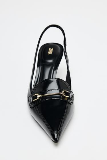 BUCKLE SLINGBACK SHOES - Black by Zara
