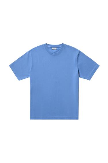 Zara HEAVYWEIGHT SHORT SLEEVE T-SHIRT - Faded blue