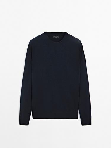 Zara Wool blend crew neck sweater - Navy blue