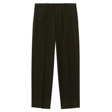 Zara REGULAR FIT 100% WOOL PANTS - Black / Brown