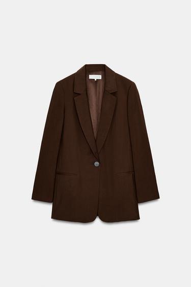 BLAZER BOTÓN - Marrón de Zara