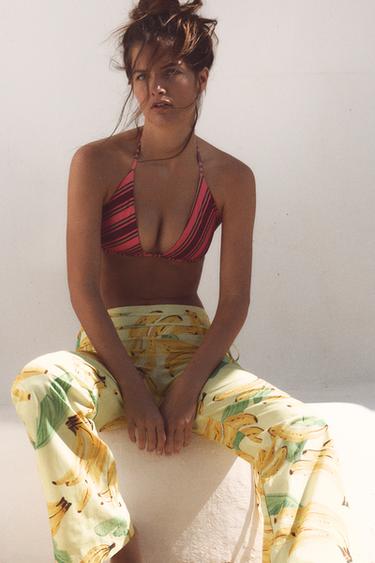 FRUIT-PRINT DRAWSTRING TROUSERS - yellow by Zara