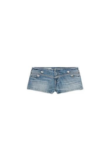 TRF LOW-RISE DENIM MINI SHORTS - Blue by Zara