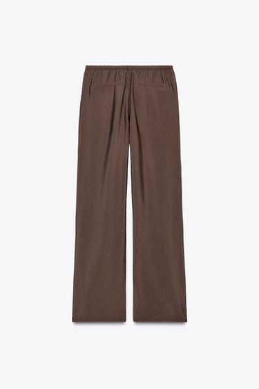 FLOWING TROUSERS - Chocolate by Zara - Image 5