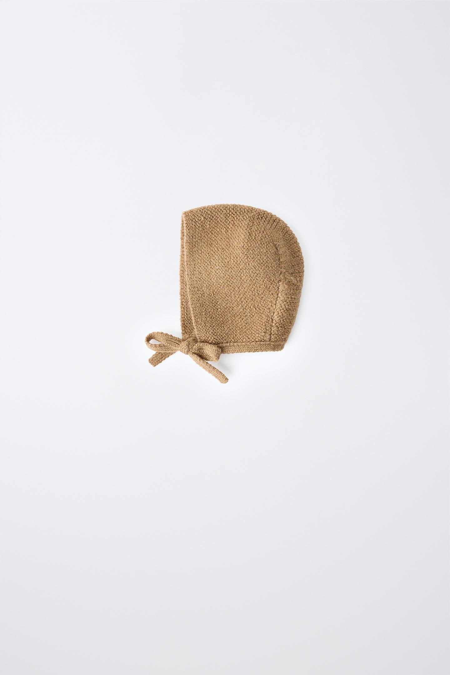Детские головные уборы Zara Plain Knit Bonnet, цвет: Карамельный