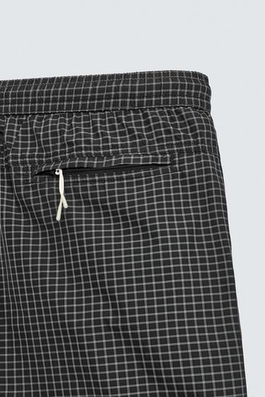 MAILLOT DE BAIN LONG À CARREAUX - Noir de Zara - Image 3